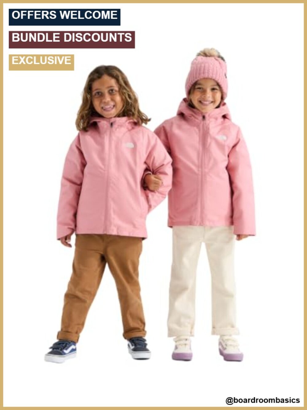 Kids 4-in-1 Hooded Waterproof Jacket Reversible Lining Insulated